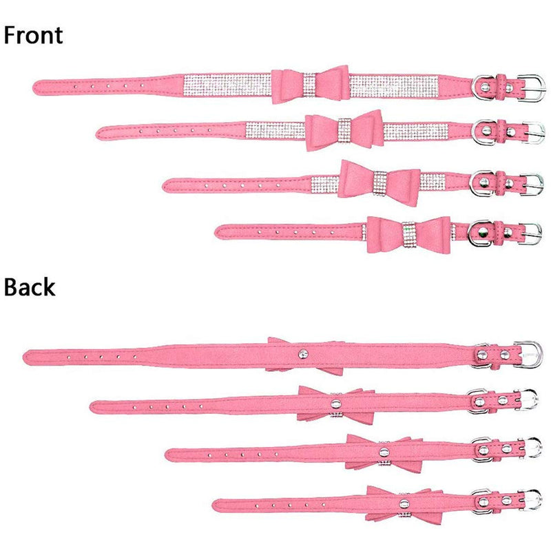 ETOPARS Rhinestone Dog Collar Leashes, Crystal Diamond Cat Dog Collar Leash Set, Cute Dazzling Dog Rhinestone Collar, Dog Collar Harness for Small & Medium Dogs Pink-1