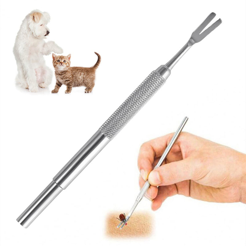 Tick Remover Kit, Stainless Steel Tick Remover Tweezers Tick Remover Tools Set for Pet Dog, Cat, Human with Storage Box 2 in 1 - PawsPlanet Australia