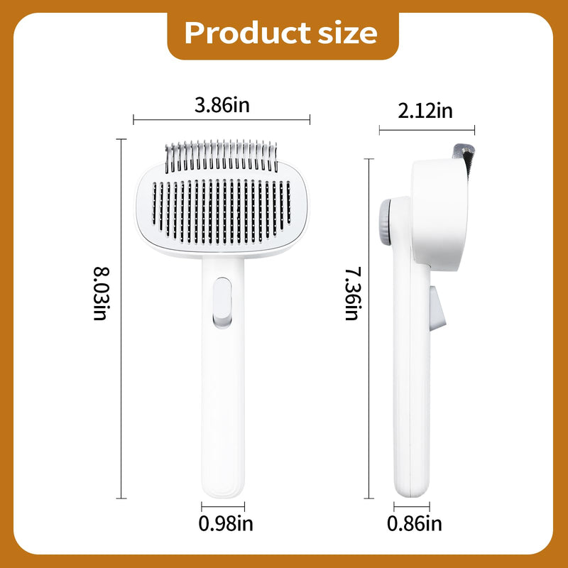 TemApex 2-in-1 Self Cleaning Shedding Brush & Dematting Comb for Long Haired Cats and Dogs, Pet Grooming Deshedding Brush for Dog and Cat Removes Loose Fur & Tangles - PawsPlanet Australia