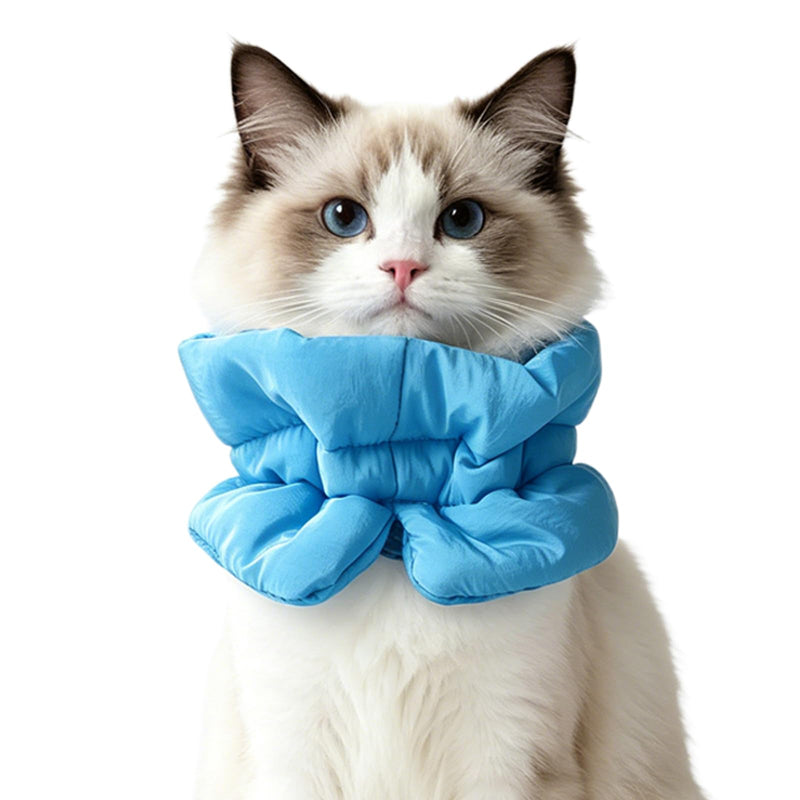 Cat neck brace, lick protection cat collar, recovery cat neck brace, adjustable, Elizabethan collar for cats and kittens, prevents licking of wounds, for use in case of injuries (Blue, S)
