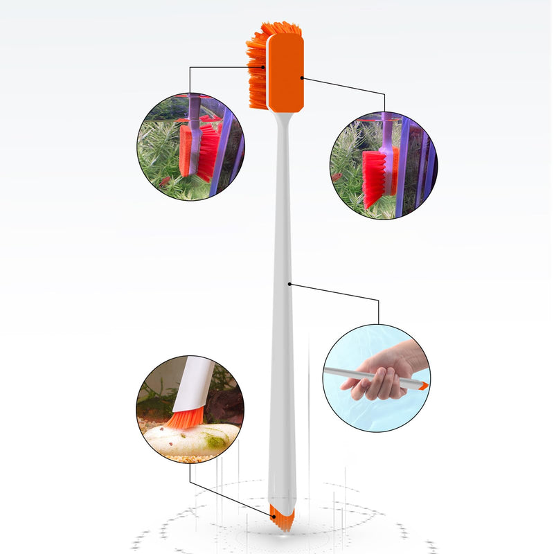 Small Fish Tank Cleaner - Algae Scraper for Glass Aquariums - Aquarium Brush & Scrubber Tool Adapted for Cleaning Glass and Acrylic Aquariums. - PawsPlanet Australia