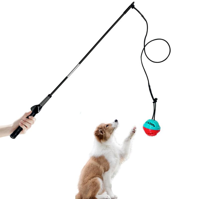 Flirt Pole for Dogs, Interactive Toys Tug-of-war for Dogs, Removable 2 Pcs Metal Dog Training Pole, Chase Toys with Rope Chewing Sticks, for Outdoor Exercise & Training for Small Medium Large Dogs - PawsPlanet Australia