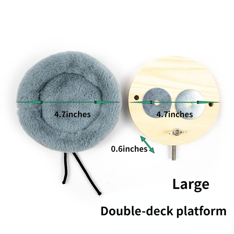Bird Perch Stand Platform with Warm Cotton Cushion, Wood Parrot Perch for Pet Parrot, Budgies, Parakeet, Cockatiels, Conure, Lovebirds, Rat, Mouse Cage (Small, Grey) - PawsPlanet Australia