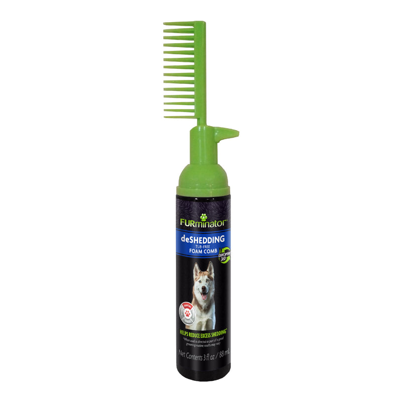 FURminator Rinse Free deShedding Foam Comb for Dogs, Waterless Foaming Shampoo, Reduces Shedding, Deodorizes, Tub-Free Experience - PawsPlanet Australia