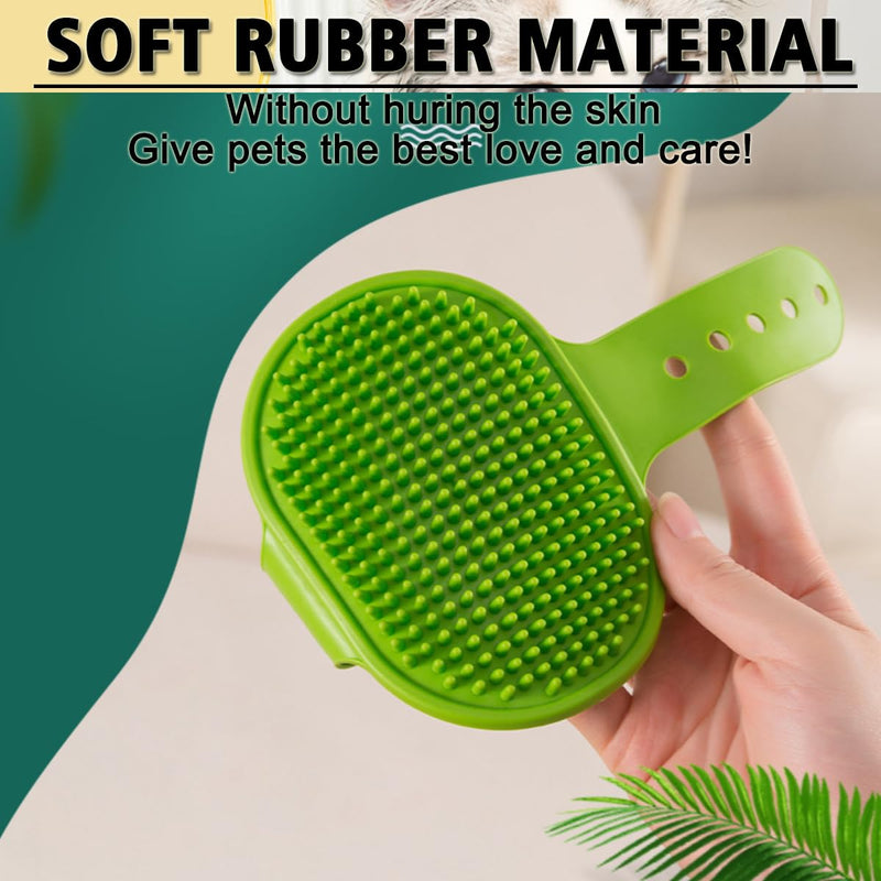 Dog Grooming Brush, Pet Shampoo Bath Brush Dog Grooming Shedding Brush Soothing Massage Rubber Comb with Adjustable Ring Handle for Long Short Haired Dogs and Cats 2pcs Red & Yellow - PawsPlanet Australia