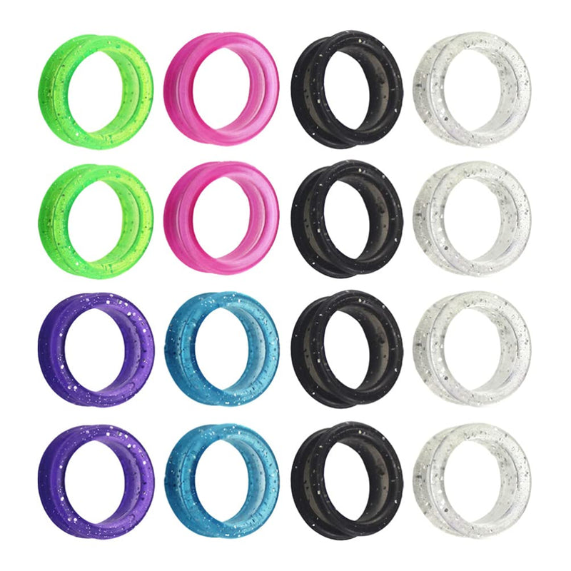 16pcs Silicone Finger Rings Grips Inserts Barber Hair Shears Finger Rings Grooming Shear Thumb Inserts Finger Protector Ring Hairdressing Pet Finger Rings
