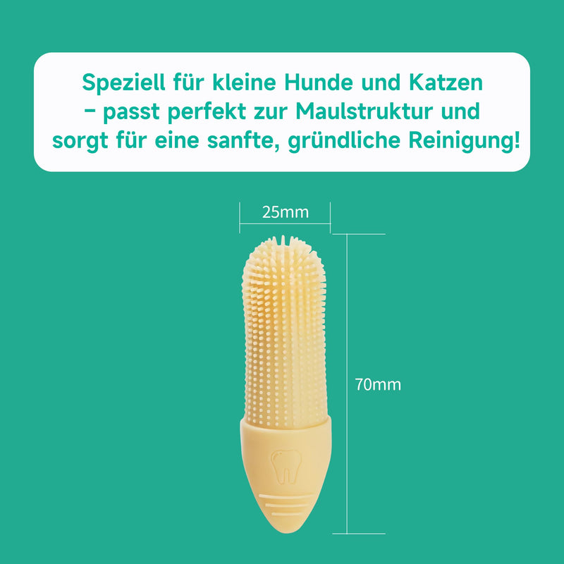 Jubelinn 4x Finger Toothbrush for Dental Care & Oral Hygiene - Soft Silicone Finger Cots Suitable for Small Dogs & Cats - Fresh Breath - Prevents Tartar & Inflammation - Teeth Cleaning