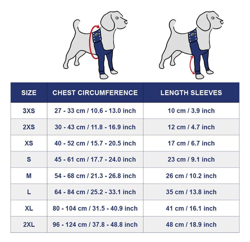MPS Medical Pet Shirt - TAZ2, Double Front Leg Cuff for Dogs, M