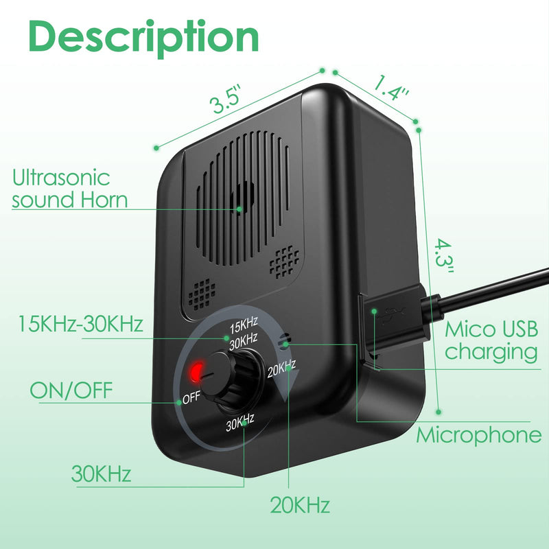 Ultrasonic Anti Barking Device for Dogs, 55ft Dog Barking Control Device with Dual Frequencies 3 Modes, Safe Anti Barking Device for Dogs Indoor Outdoor Humane Bark Control Device