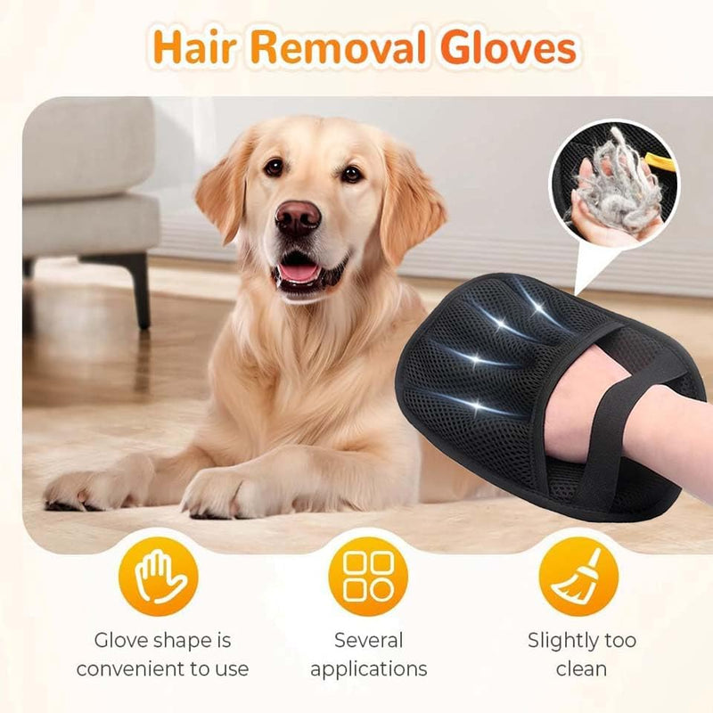 2PCS Pet Hair Remover, Electrostatic Pet Hair Removal Gloves, Reusable Cat & Dog Hair Remover for Couch, Furniture, Carpet, Curtain, Upgraded Animal Fur Removal Tool, Cat Grooming Gloves 2PCS - PawsPlanet Australia
