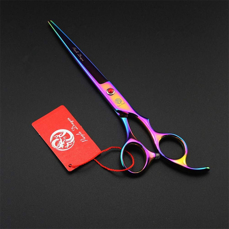 Purple Dragon 7.0 inch Rhinestone Decoration 3PCS Pet Grooming Scissors Dog Hair Cutting & Thinning Shears Set Rainbow - PawsPlanet Australia