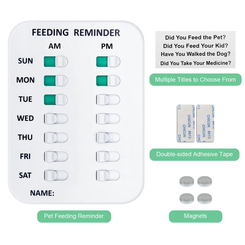 Coolrunner Pet Feeding Reminder for Dogs Cats, Magnetic or Double Sided Adhesive, Prevent Overfeeding B Pattern - PawsPlanet Australia