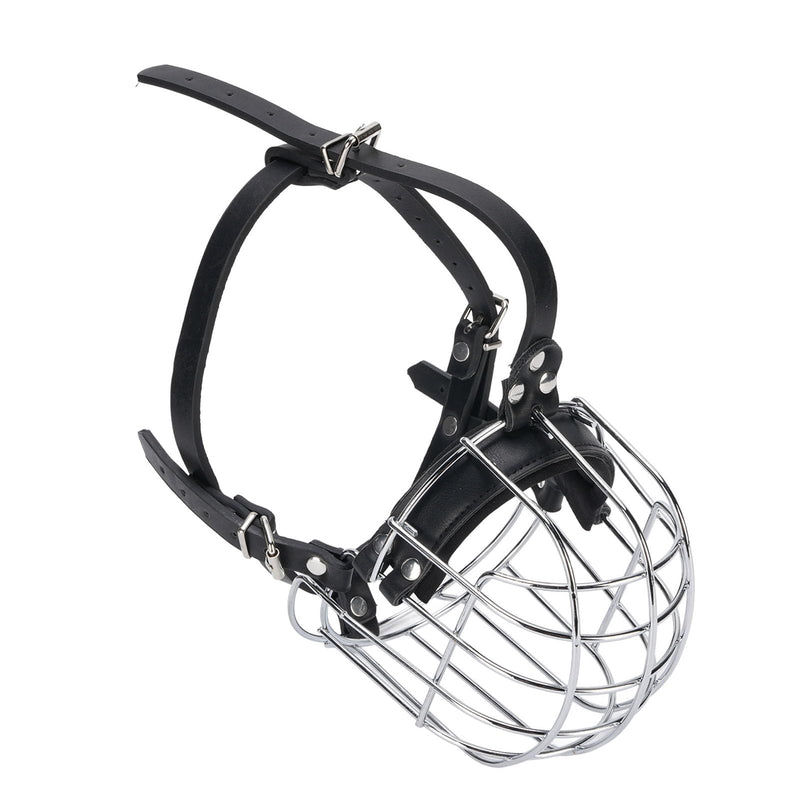 Dog Muzzles to Prevent Biting, Metal Wire Basket Muzzle with PU Leather Straps Breathable Secure Cage, for Medium Large Sized Dogs - PawsPlanet Australia