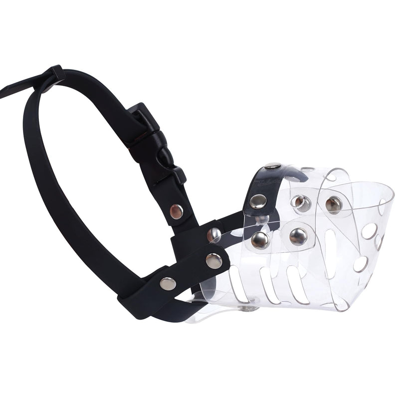 Mayerzon Dog Muzzle, Basket Muzzle for Small Medium Dogs Poodle Dachshund Corgi, Clear Puppy Mouth Cover for Grooming Vet Visits to Prevent Biting Chewing Scavenging, Allow Panting Drinking XS [Snout Cir: 5-6"] - PawsPlanet Australia