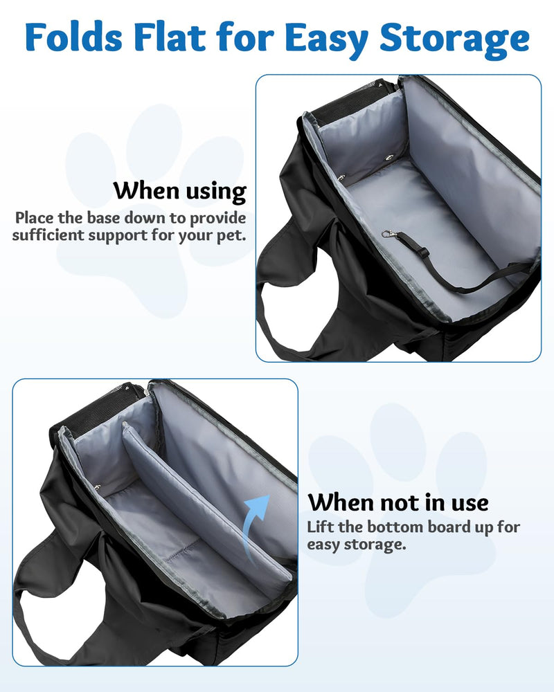 Dog Purse Carrier for Small Dogs and Cats up to 15 lbs, Portable Soft Sided Travel Pet Tote Bag with 4 Large Pockets,Foldable Puppy Bag Carrier for Outings and Travel (Black) Black - PawsPlanet Australia
