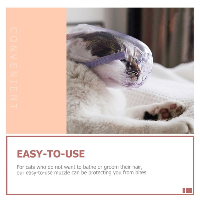 Reusable compact pet muzzle for kittens made of polypropylene. Easy to put on. Protects against bites during feeding and bathing.