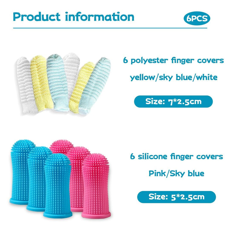 Pack of 12 Dog Toothbrush, 360º Dog Finger Toothbrush, Cat, Dog Toothbrush, Silicone Pet Teeth Cleaning Toothbrush Kit for Dogs, Puppies, Cats & Small Pets Dental Care