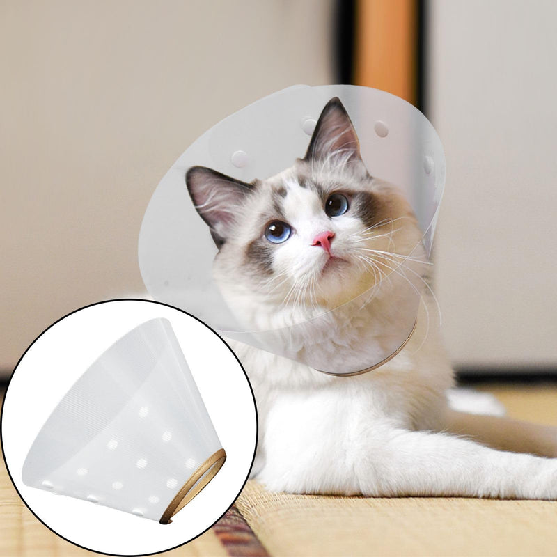 LALAFINA Verstellbarer Genesungskragen Schützt den Hals aus Kunststoff für Katzen und Verhindert Kratzen Weich und Goldfarben nach Operation oder Stichen