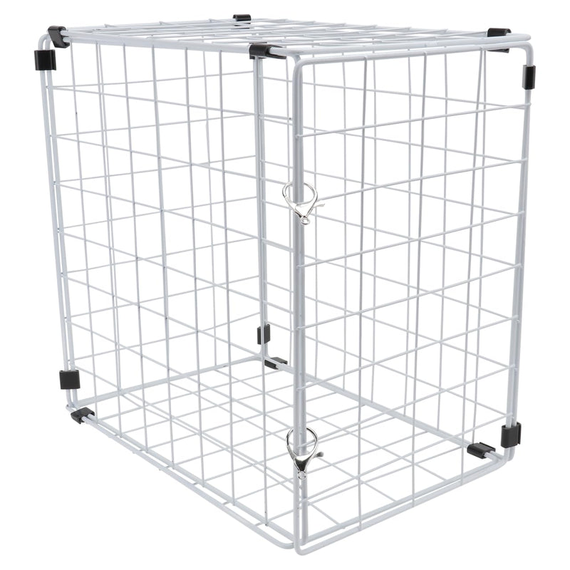 VANZACK 1pc Foldable Cat Cage for Pets Transparent Design Iron Carrier for Cats Under for Bathing and Travel Practical Pet Supplies 30x30cm White - PawsPlanet Australia