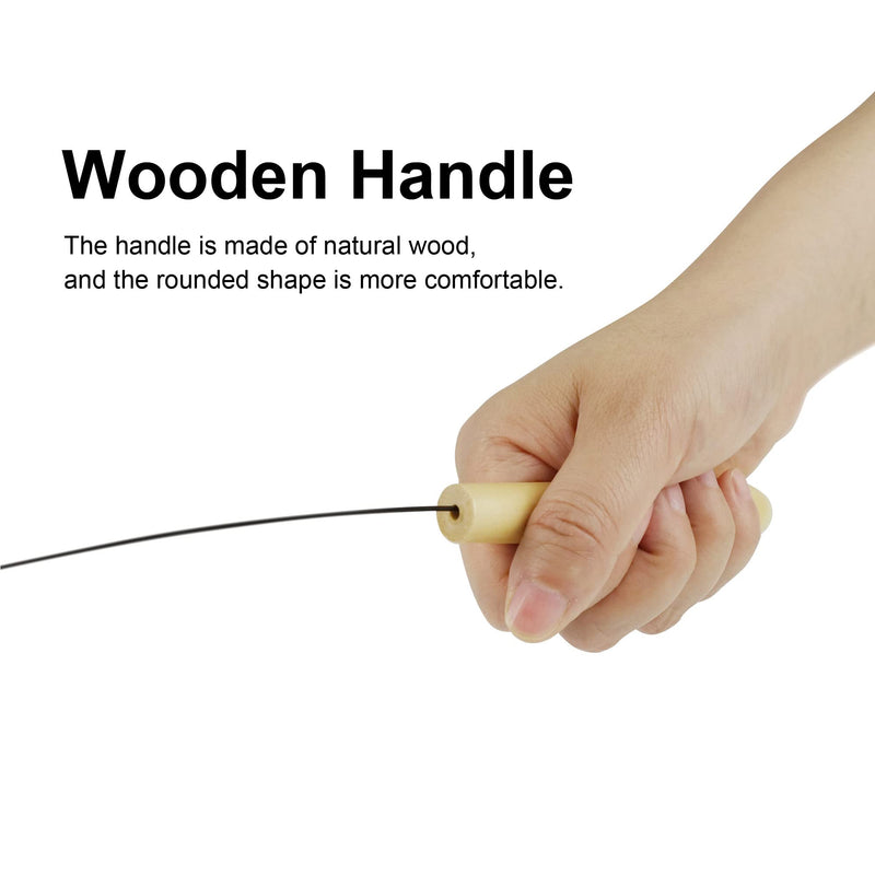 Cat Wand Toys, Interactive Cat Toys with 4 Feather Refills, 29'' Flexible Steel Wire, Sturdy Wood Handle & Bell, Interactive Cat Toy Wand Kitten Toys for Indoor Cats to Play Chase Exercise… Wood Handle Feather Toys（4 refills） - PawsPlanet Australia