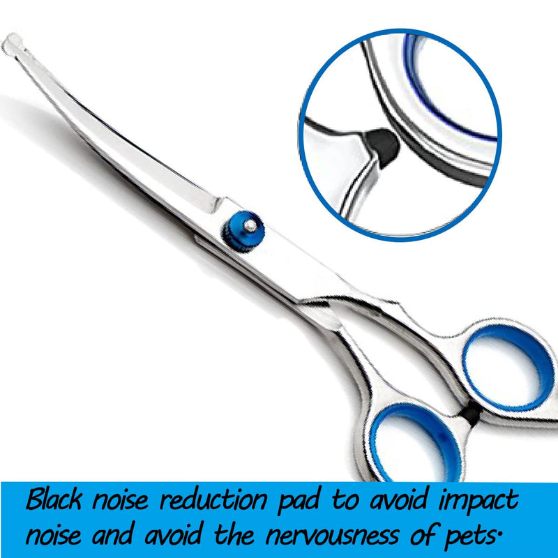 Curved Dog Grooming Scissors,Pet Hair Scissors with Safety Round Tips, Heavy Duty Titanium Stainless Steel, Professional Dogs Cats Pets Grooming Shears Art scissors - PawsPlanet Australia