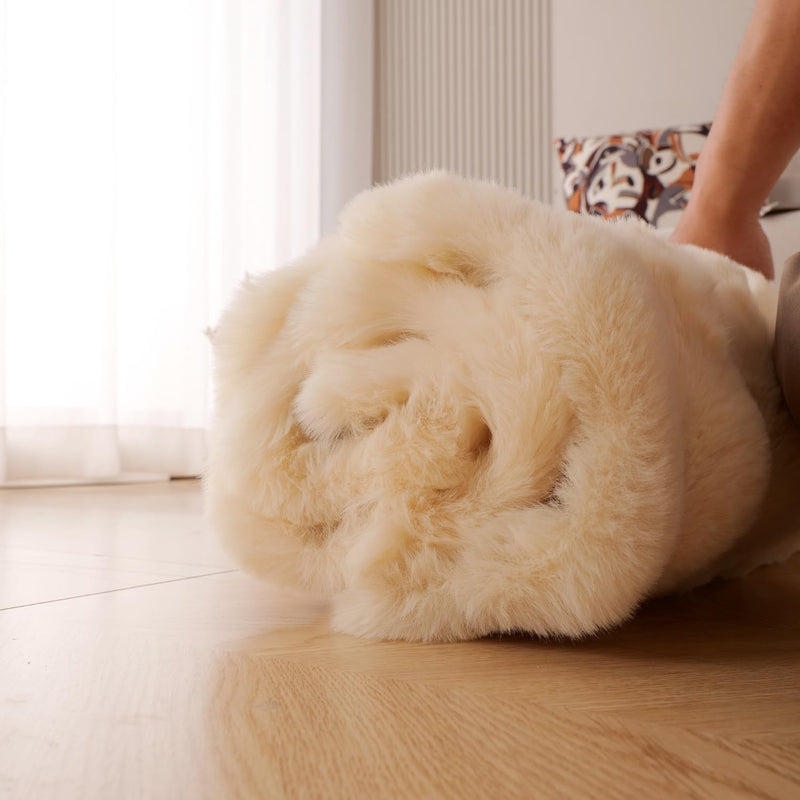 SHENGOCASE Pet Cushion Pad, Faux Fur Dog and Cat kneading Pillow, Cozy Bed Insert for Crate Pad Padding for Cage Kennel (23.6" x 35.4") 23.6" x 35.4" Beige - PawsPlanet Australia
