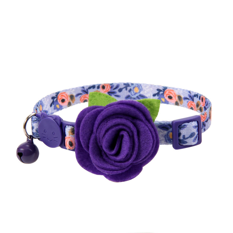 Cat Collar Breakaway with Bells, 3 Pack Small Dog Collar with Flower Charms