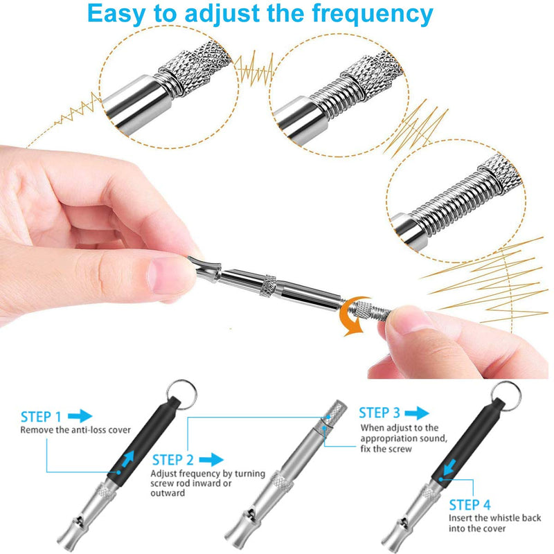 2 Pack Dog Whistle to Stop Barking Neighbors Dog - Adjustable Ultrasonic Silent Dog Whistle for Professional Training & Bark Control, with Lanyard (Black) - Effective Recall & Long Range - PawsPlanet Australia