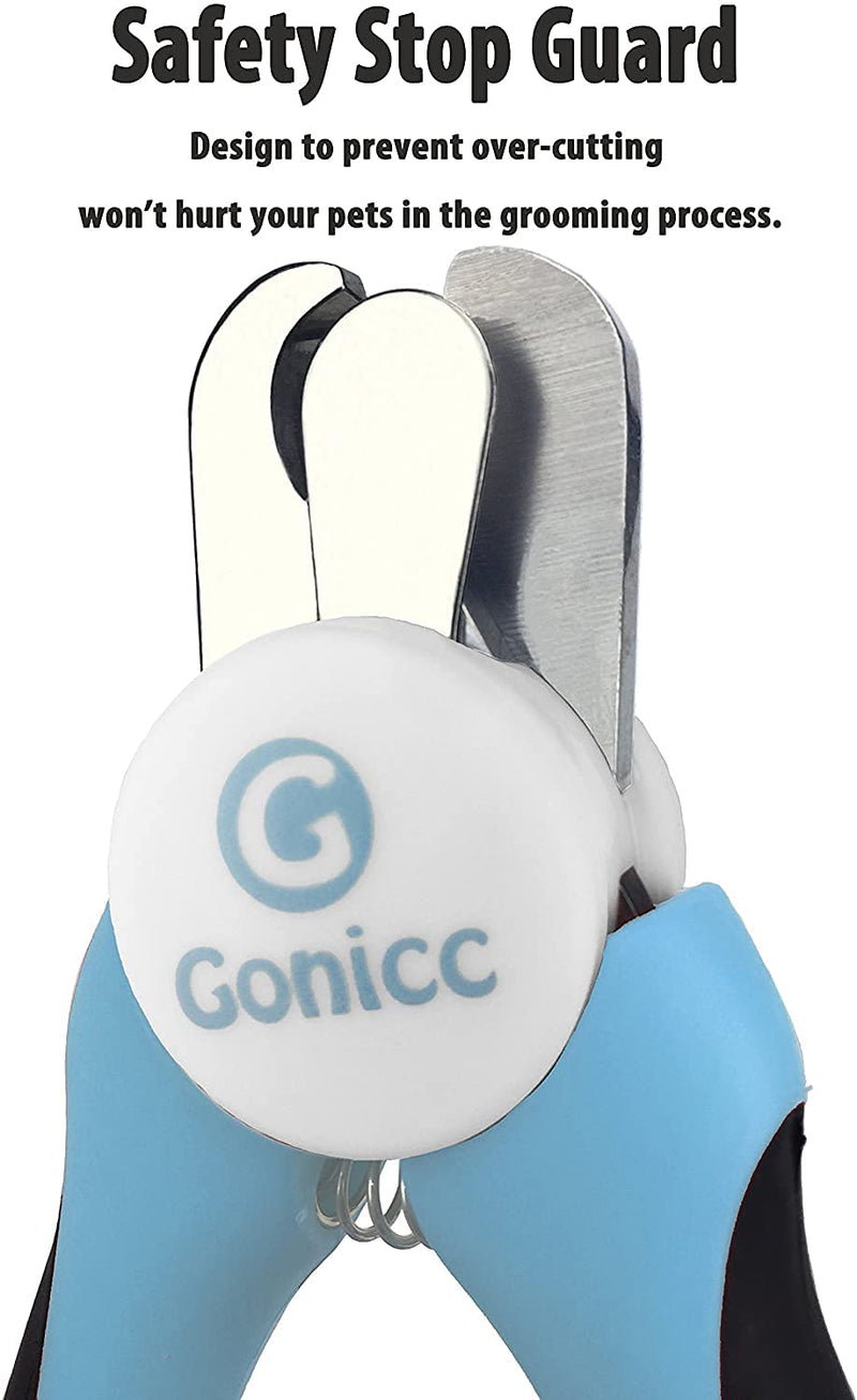gonicc Dog & Cat Pets Nail Clippers and Trimmers - with Safety Guard to Avoid Overcutting, Free Nail File, Razor Sharp Blade - Professional Grooming Tool for Pets For Large and Medium Dogs