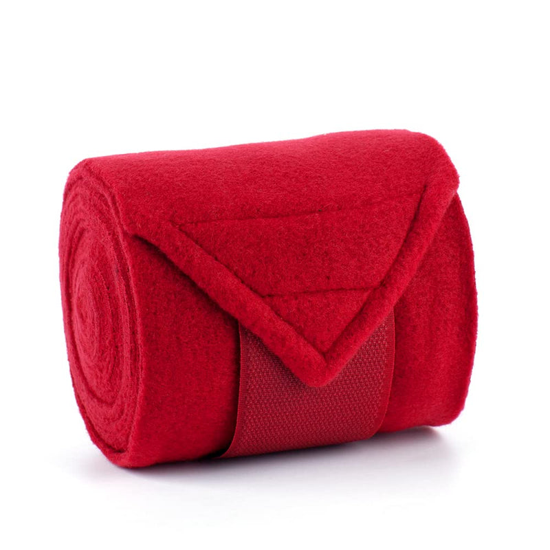 Horse Polo Wraps 2.5m Soft Fleece Polo Wraps Equestrian Leg Bandage Wrap Set of 4 Packs (Red - 2.5m) Red - 2.5m - PawsPlanet Australia