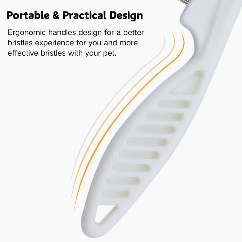 Stainless Steel Rounded Teeth Grooming Comb for Small Pets - Massage and Cleaning Tool for Chinchillas, Ferrets, Guinea Pigs, Rabbits (2 Pack, White) 2 Pack