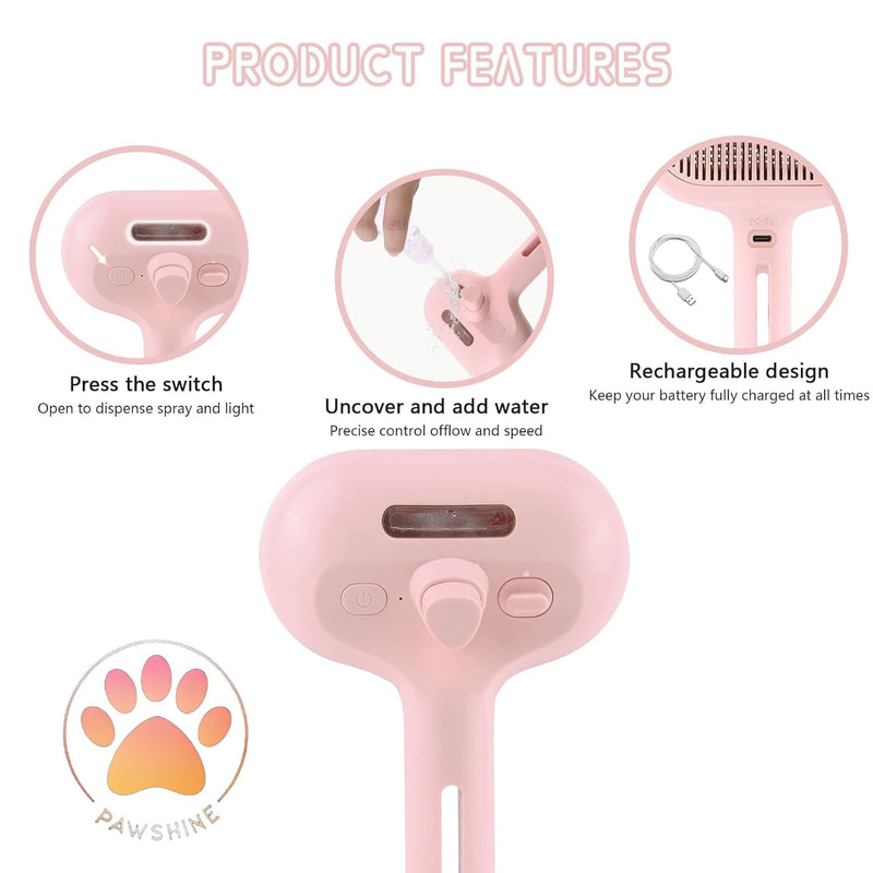 Cat steam brush, Pet steam brush, Innovative Accessories to Enrich Indoor Cats (Pink) Pink - PawsPlanet Australia