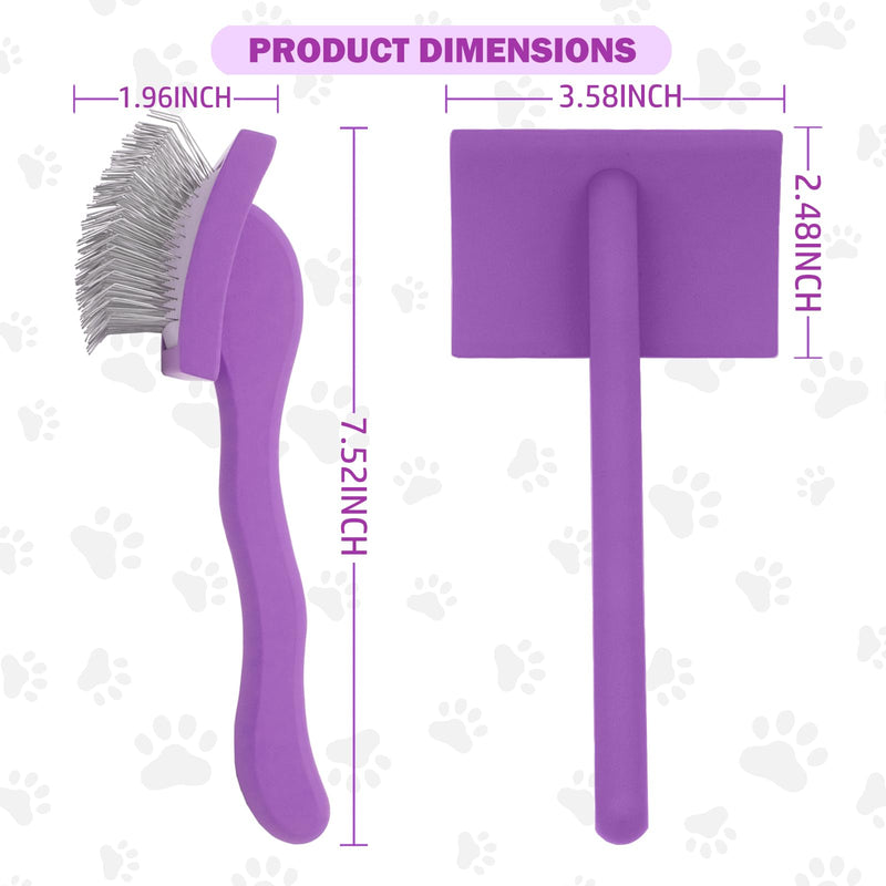 Slicker Brush for Goldendoodles, Labradoodles & Poodles - Grooming Kit for Medium & Long Haired Dogs (Purple) Purple - PawsPlanet Australia