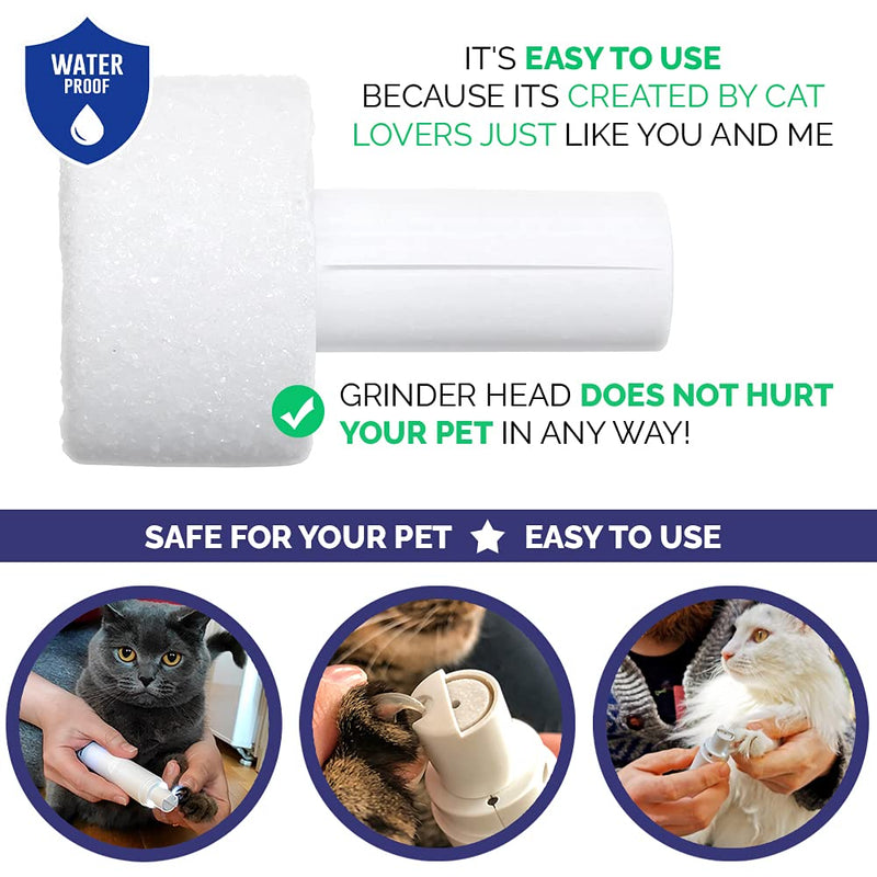 Cat Nail Grinder Replacement Head - Professional Pet Claw Trimmer Tip for Grooming Tool Kit - PawsPlanet Australia
