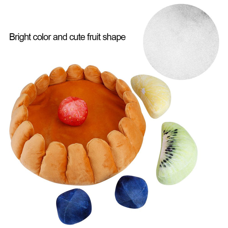 ZJchao Pet Kennel - Plush Egg Tart Shape Dog & Cat Bed with Fruit-Shaped Pillow for Cozy Warmth and Comfort - PawsPlanet Australia