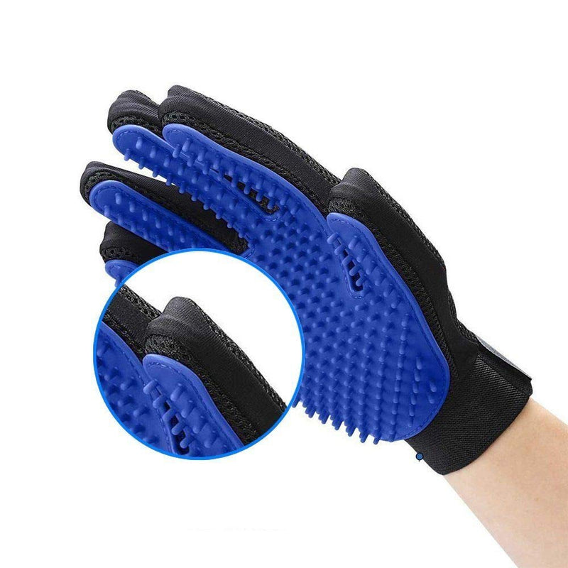 Pet Grooming Glove - Gentle Deshedding Brush Glove - Efficient Pet Hair Remover Mitt - Massage Tool with Enhanced Five Finger Design - Perfect for Dogs & Cats with Long & Short Fur - PawsPlanet Australia