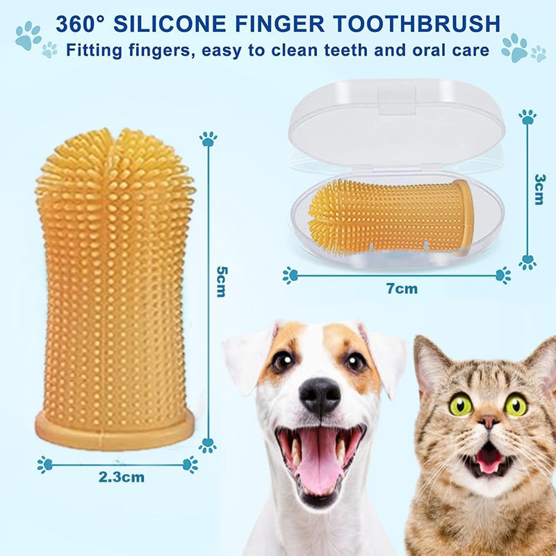 Dog Tooth Brush, Dog Tooth Brushing Kit, Cat Toothbrush, Pet Brushing Kit,Dog Teeth Cleaner Keep Your Pet's Smile Bright with Our Premium Dental Care Tool Dog Finger Tootthbrush Silicon - PawsPlanet Australia