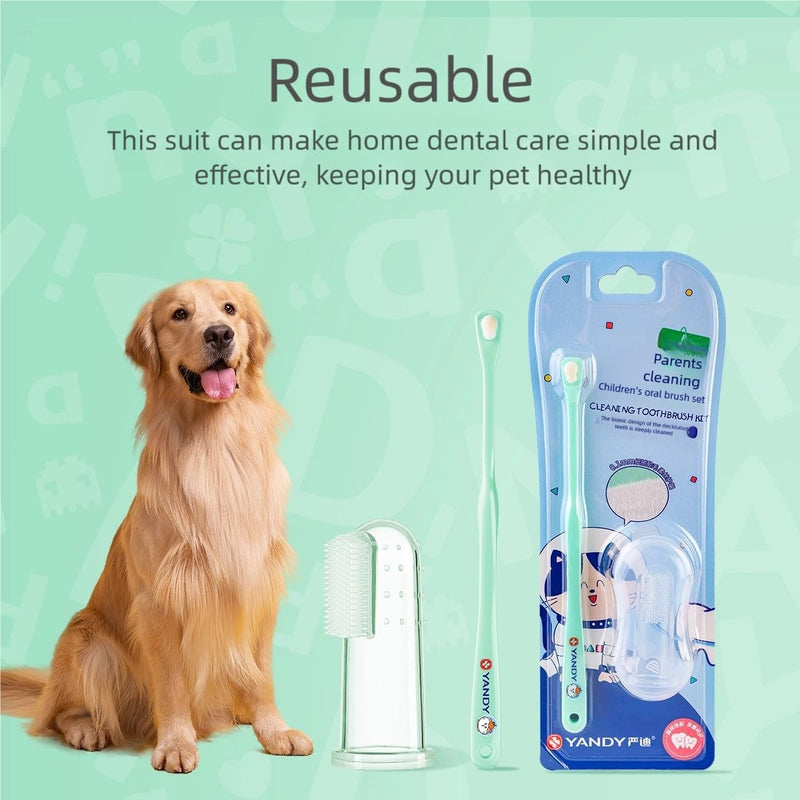 YANDY Dog Toothbrush,Pet Finger Tooth Brush,360 Degree Pet Tooth Brushing Kit,Cat Toothbrush, Canine Dental Care & Teeth Cleaning Kit