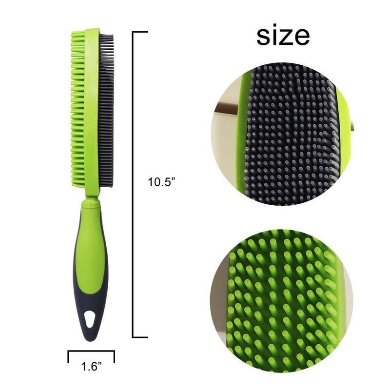 Rubber Pet Hair Removal Brush for Couch Clothes Dog Cat Pet Hair Carpet, Also Used as Dog Cat Bath Brush with Massage Effect Green - PawsPlanet Australia