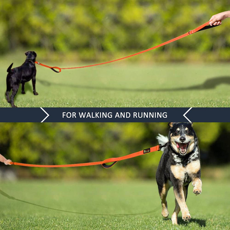 Plutus Pet Dog Leash 6ft long,Traffic Padded Two Handle,Heavy Duty,Reflective Double Handles Lead for Control Safety Training,Leashes for Large Dogs or Medium Dogs,Dual Handles Leads(Orange) Orange - PawsPlanet Australia