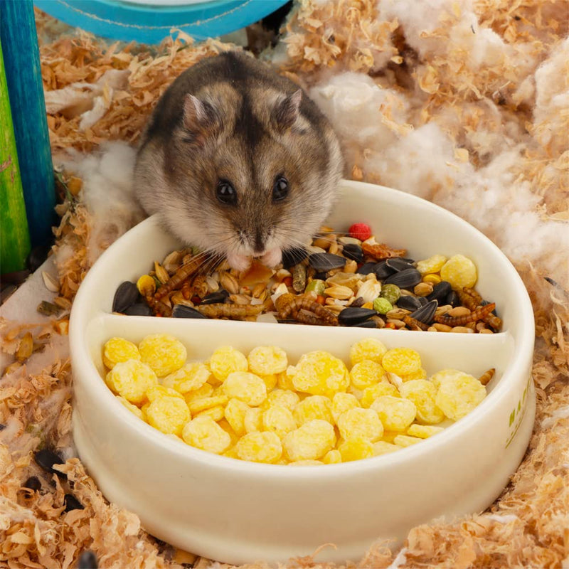 Small Pet Ceramic Food Bowl, Anti-Turning Food and Water Dish for Hedgehog Sugar Glider Guinea Pig Hamster Chipmunk Gerbil Rodent