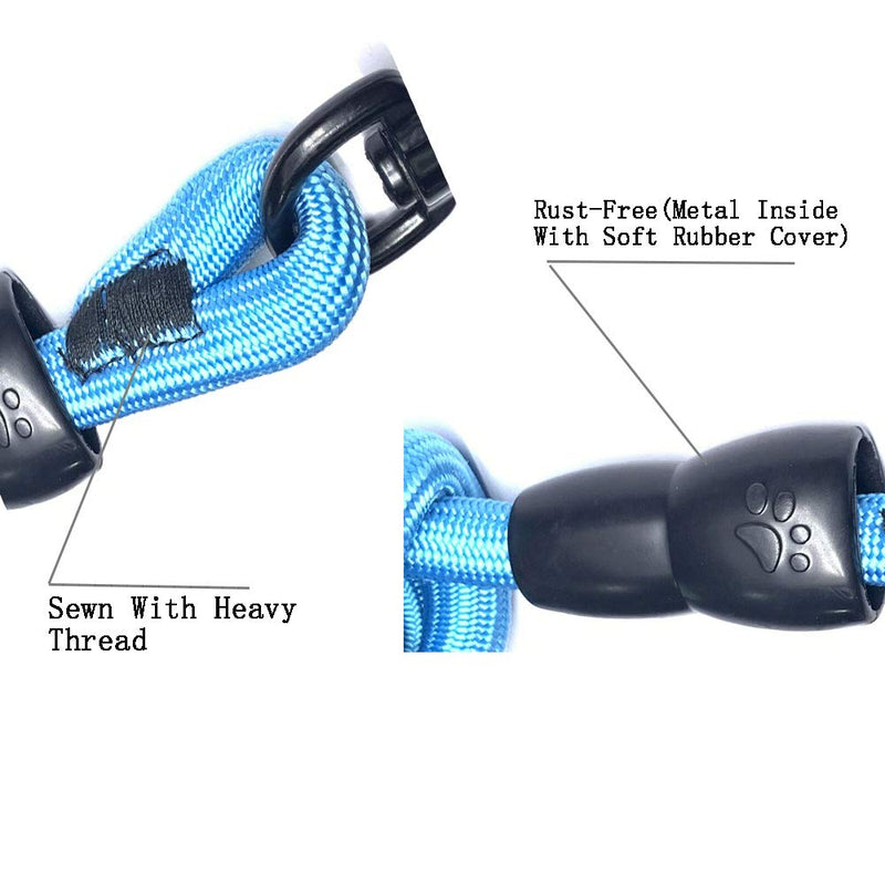 Heyllou 3 in 1 Durable Nylon Dog Leash with Padded Handle, 360° Swivel No Tangle Climbing Rope Removable Pet Traction Rope, Lead for Medium Large Dogs Blue - PawsPlanet Australia