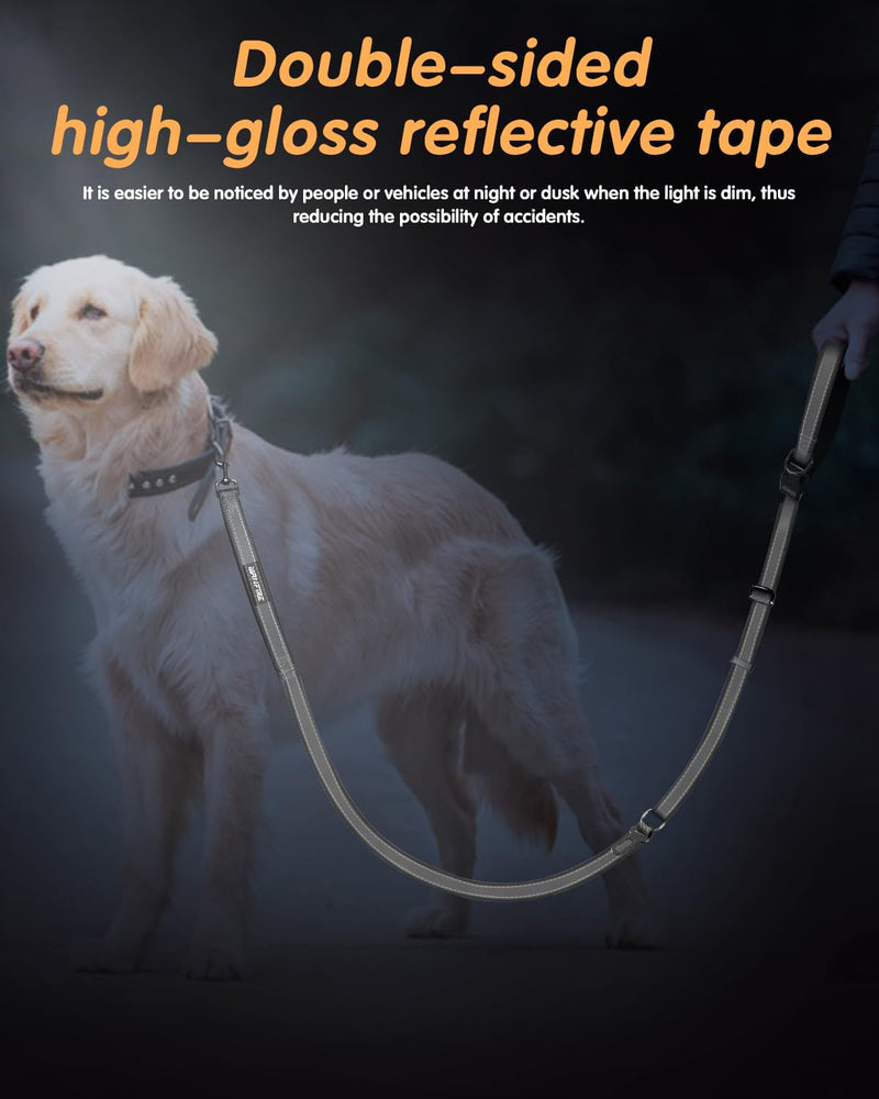 Hands Free Dog Leash, Multifunctional Crossbody Heavy Duty Dog Leash, 9.5 ft Long Dog Leash with Safety Buckle for Medium and Large Dogs Walking, Jogging, Running,Training (5.9-9.5ft). 9.5 Ft-DuckGrey - PawsPlanet Australia