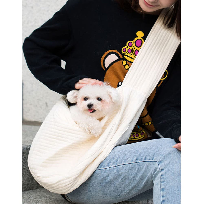 Gigicloud Pet Carrier Bags Large-Capacity Pet Travel Carrier Portable Outdoor Dog Crossbody Bags Pet Carrier Tote for Cats Dogs Outdoor Subway Shopping Hiking Traveling, Within 13 Pounds Medium Pure White (No Bears) - PawsPlanet Australia