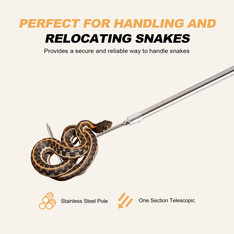 Snake Hook, Stainless Steel Extensible snake grabber tool, 33 inch Sturdy snake Catcher Handling Stick Trap Tool Tong for Herpetologists, Wildlife control personnel, Wranglers, Removal Experts - PawsPlanet Australia