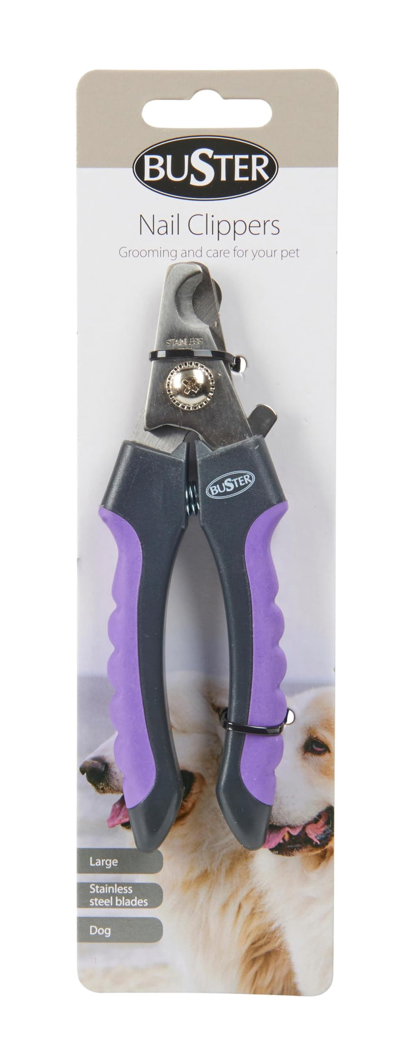 Kruuse BUSTER Professional Dog Nail Clipper – Large Size – Heavy-Duty Pet Nail Trimmer for Large Dogs and Cats – Stainless Steel Blades, Non-Slip Handle, Safety Guard – Vet-Recommended - PawsPlanet Australia