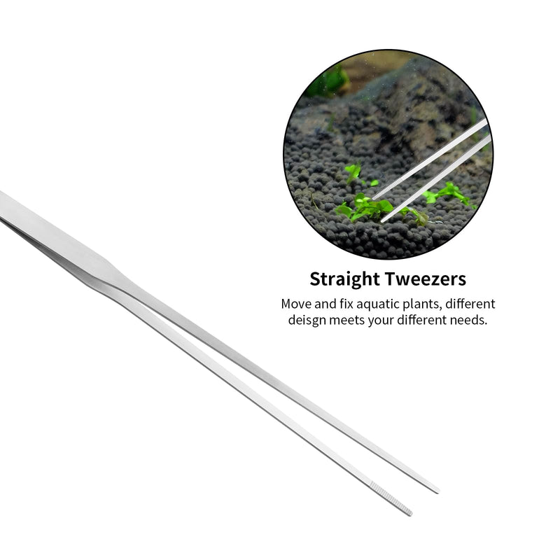 Aquascape Tools Aquarium Kit - 4PCS Terrarium Supplies Include Long Tweezers for Terrarium, Feeding Tongs, Aquarium Scissors, Aquarium Algae Scraper for Fish Tank Cleaning Plant Trimming - PawsPlanet Australia