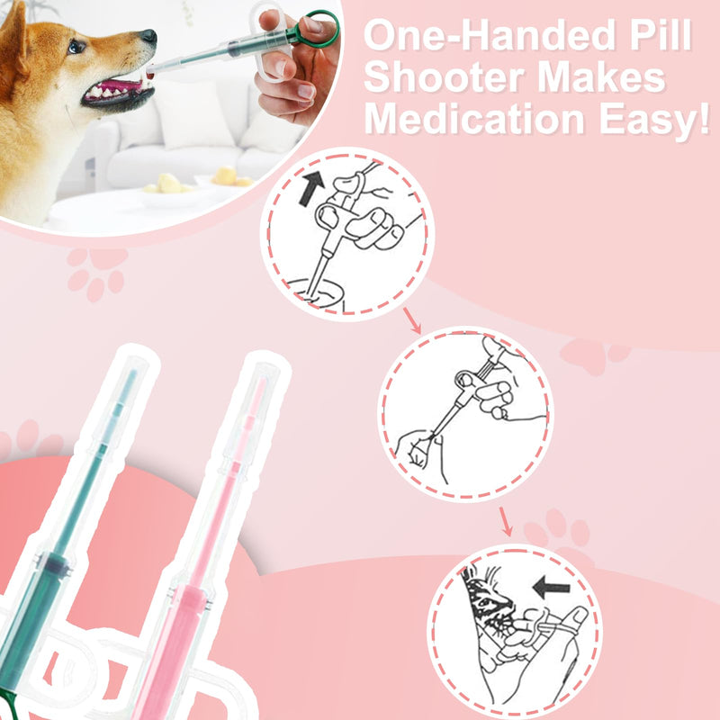 4-in-1 Set Cat Pill Shooter Dog Pill Shooter, Liquid Medicine Dispenser and Pet Pill Crusher and Cutter, Feed Pills, Water and Milk, Reusable for Puppies and Kittens(Piller+ Cutter+ Grinder) - PawsPlanet Australia