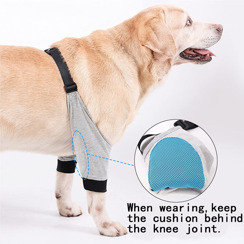 HDKUW Dog Elbow Protector for Calluses,Dog Recovery Suit for Front Legs,Cone Collar Alternative to Stop Licking Elbow Wounds,Elbow Cover Sleeve for Small Medium Large Dog Grey XL - PawsPlanet Australia