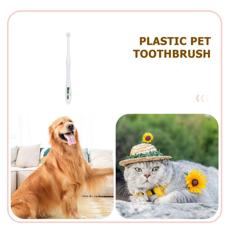 Supvox Round Head Toothbrush with Soft Bristles for Pets, Smooth Bristle Toothbrush for Pet Cleaning, Practical Puppy Toothbrush for Cats and Puppies